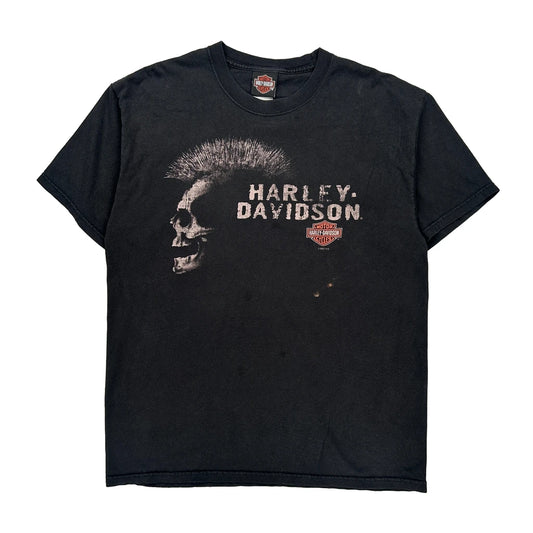 Mchenry Shop Harley Davidson Graphic T-Shirt - Large Black Cotton