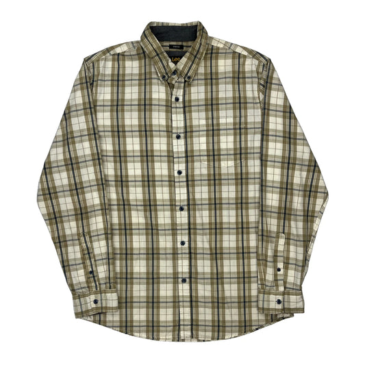 Lee Checked Shirt - Large Beige Cotton Blend