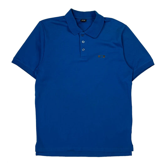 Vintage Oakley Polo Shirt - Medium Blue Cotton