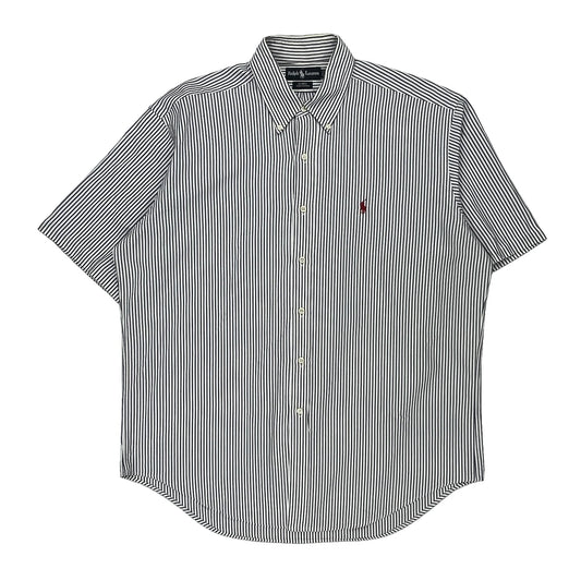 Ralph Lauren Striped Short Sleeve Shirt - Large Black & White Cotton