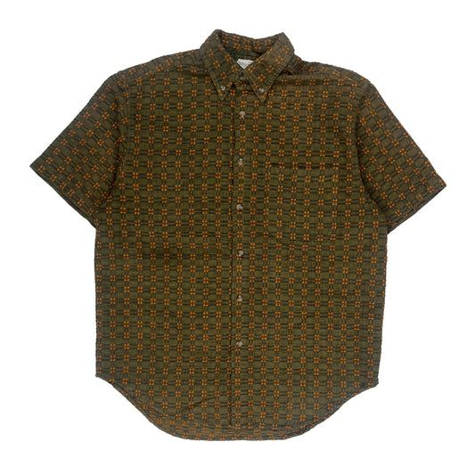 The Territory Ahead Checked Short Sleeve Shirt - Medium Green Cotton