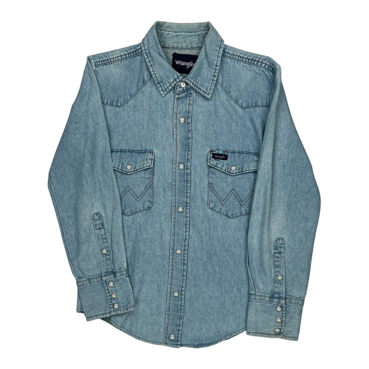 Wrangler Denim Shirt - Small Light Wash Denim