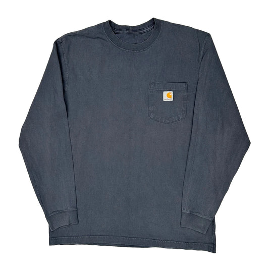 Carhartt Long Sleeve T-Shirt - Large Grey Cotton