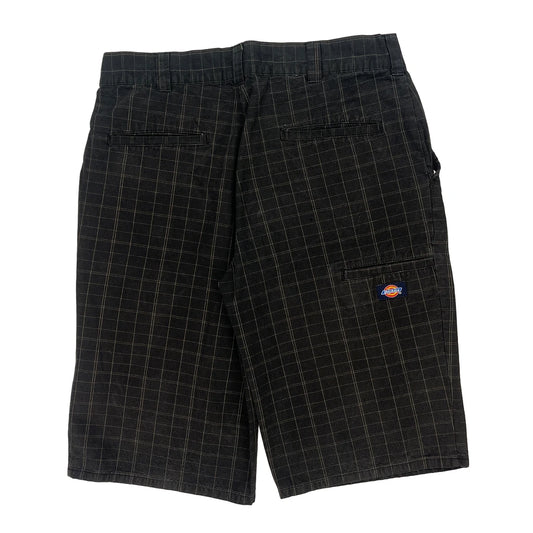Dickies Checked Shorts - 32W 11L Black Cotton