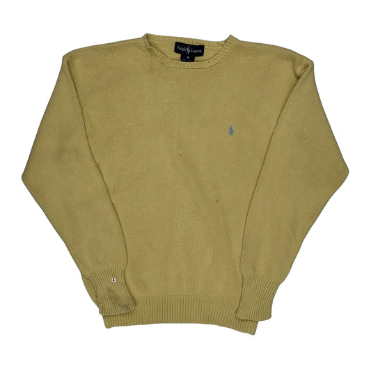 Ralph Lauren Chunky Knit Jumper - Medium Yellow Cotton