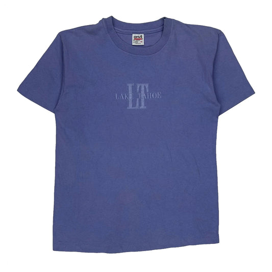 Anvil Single Stitch T-Shirt - Medium Blue Cotton