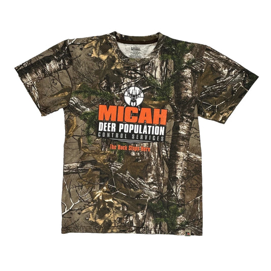 Deer Population Control Services Russell Outdoors Camo T-Shirt - Medium Camo Cotton