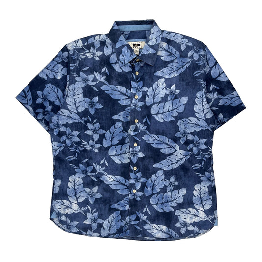 Joseph Abboud Hawaiian Shirt - XL Blue Cotton