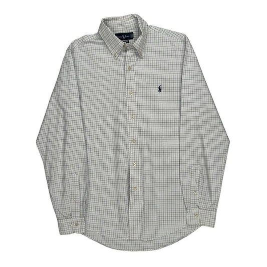 Ralph Lauren Checked Shirt - Medium White Cotton
