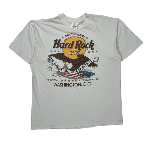 Washington, D.C. Hard Rock Cafe Graphic T-Shirt - XL White Cotton