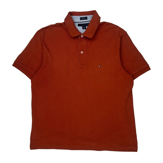 Tommy Hilfiger Polo Shirt - Large Red Cotton
