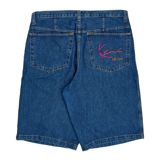 Karl Kani Baggy Denim Shorts - 42W 11L Blue Denim