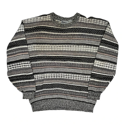 Abstract Zeppelin Striped Jumper - XL Multicoloured Ramie