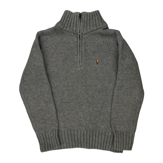 Age 5 Polo By Ralph Lauren 1/4 Zip - Small Grey Cotton