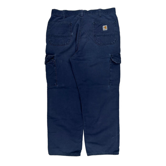 Carhartt Cargo Trousers - 36W 29L Blue Cotton
