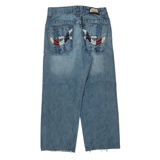 Embroidered Back Pockets Pepe Jeans Jeans - 32W 30L Light Wash Denim