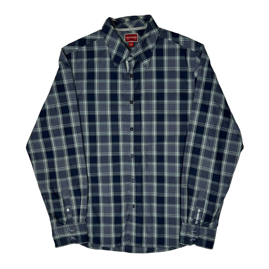 Hilfiger Denim Checked Flannel Shirt - XL Navy Cotton