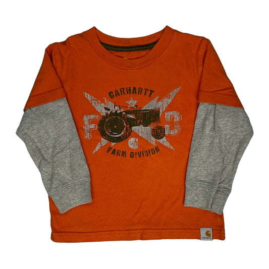 Age 2 Carhartt Graphic Long Sleeve T-Shirt - 2XS Orange Cotton