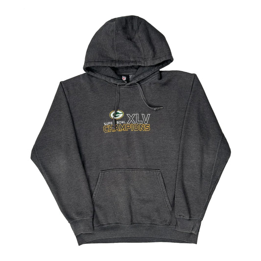 Green Bay Packers Super Bowl XLv Champions N.F.L. Team Apparel Hoodie - Large Grey Cotton Blend
