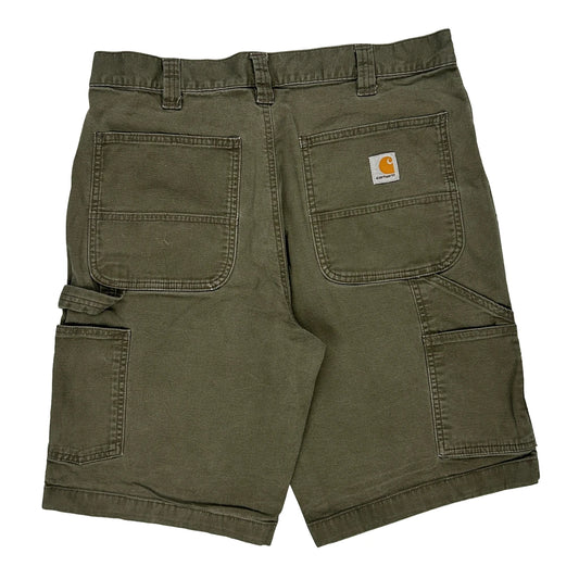 Carhartt Carpenter Shorts - 32W 10L Green Cotton