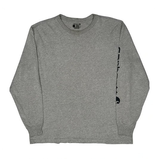 Carhartt Long Sleeve T-Shirt - Large Grey Cotton