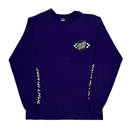 Vintage Skateboarding Santa Cruz Graphic Long Sleeve T-Shirt - Medium Purple Cotton