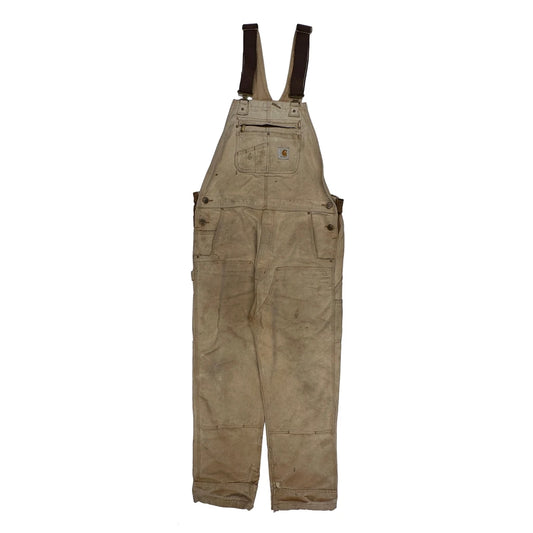 Carhartt Double Knee Dungarees - 36W 32L Beige Cotton