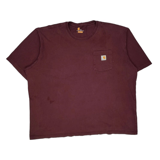 Carhartt T-Shirt - 2XL Burgundy Cotton