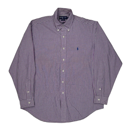 Ralph Lauren Checked Shirt - Large Purple Cotton