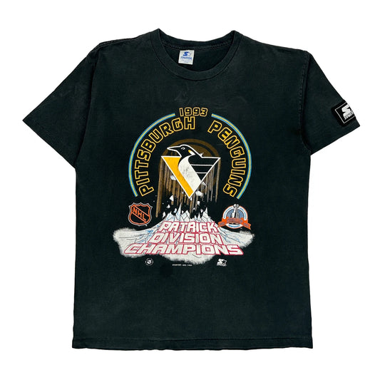 Pittsburgh Penguins Starter Single Stitch T-Shirt - Large Black Cotton