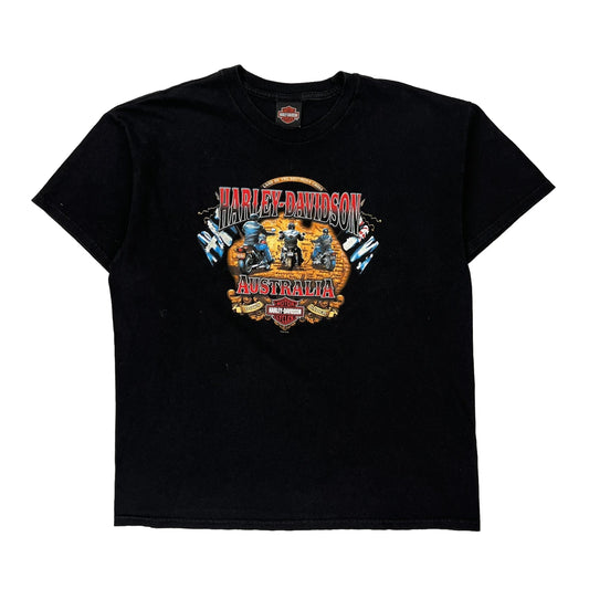 Australia Harley Davidson Graphic T-Shirt - XL Black Cotton