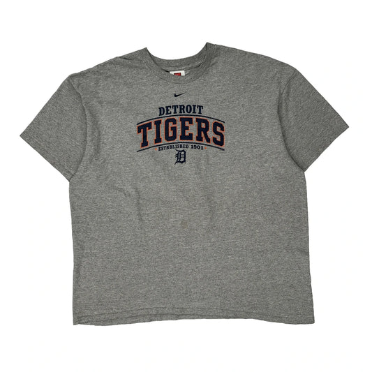 Detroit Tigers Nike Mlb T-Shirt - 2XL Grey Cotton