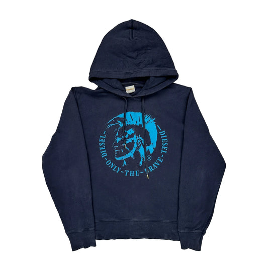 Only The Brave Diesel Graphic Hoodie - Large Navy Cotton