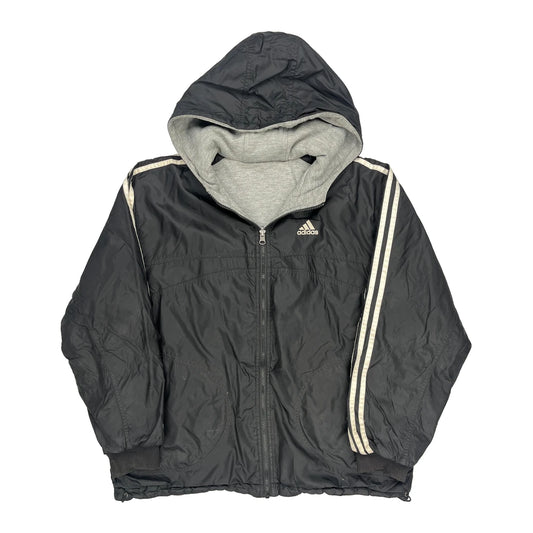 Adidas Windbreaker - Large Black Nylon