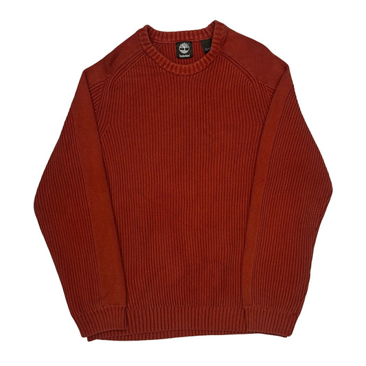 Vintage Timberland Fisherman Chunky Knit Jumper - XL Red Cotton