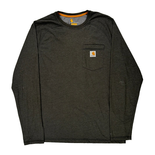 Bill Whitters Construction Carhartt Long Sleeve T-Shirt - Large Grey Cotton