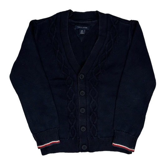 Age 6-7 Tommy Hilfiger V-Neck Cardigan - Small Navy Knitted