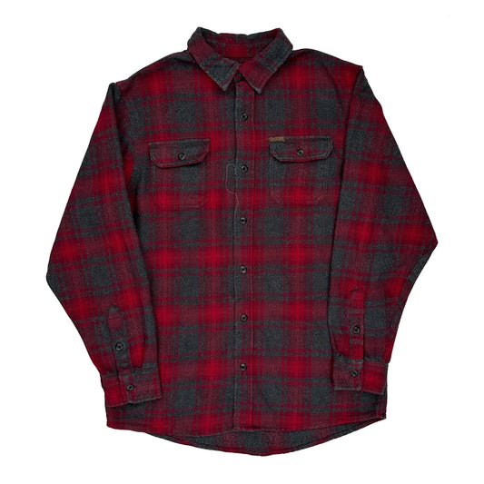 Orvis Checked Flannel Shirt - Large Red Cotton