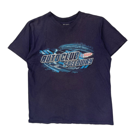 Auto Club Speedway Chase Authentics Nascar T-Shirt - Large Blue Cotton