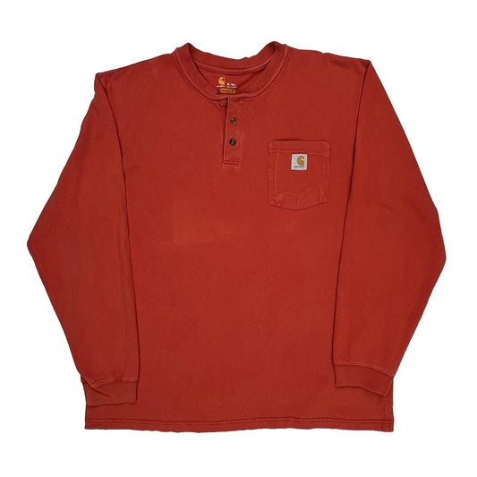 Vintage Carhartt Tall Long Sleeve T-Shirt - XL Red Cotton