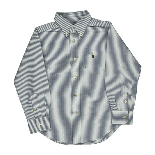 Age 4 Ralph Lauren Striped Shirt - Small Blue Cotton