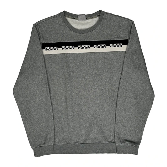 Puma Sweatshirt - Large Grey Cotton Blend
