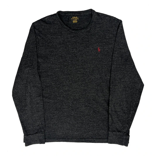 Polo By Ralph Lauren Long Sleeve T-Shirt - Large Grey Cotton