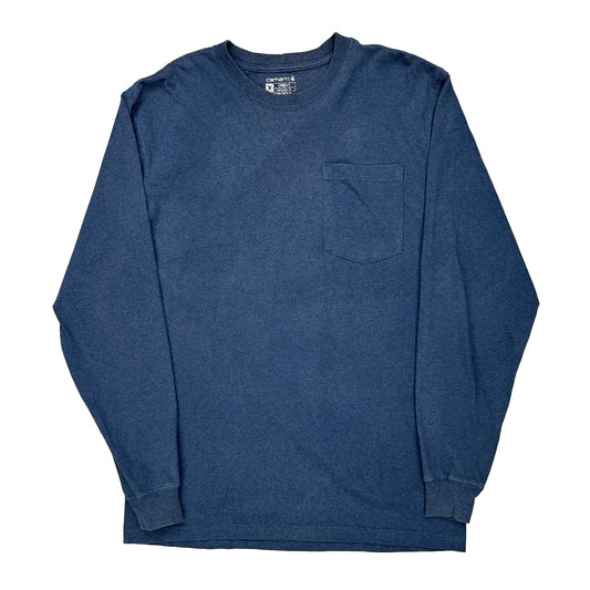 Carhartt Long Sleeve T-Shirt - XL Blue Cotton