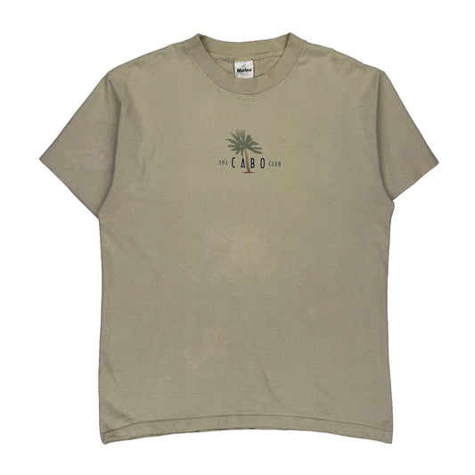 Murina Single Stitch T-Shirt - Large Beige Cotton