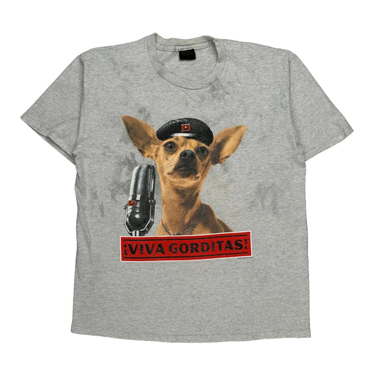 Viva Gorditas Unbranded Graphic T-Shirt - Medium Grey Cotton