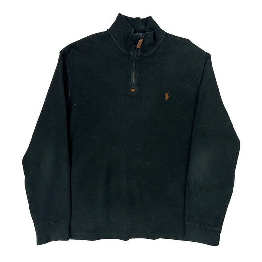 Polo By Ralph Lauren 1/4 Zip - Large Black Cotton
