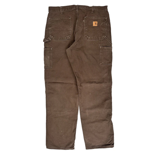 Vintage Dkb Carhartt Double Knee Carpenter Trousers - 34W 34L Brown Cotton