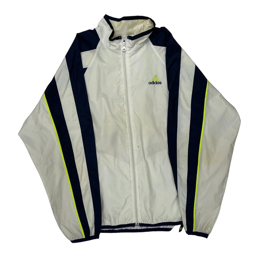 Adidas Striped Windbreaker - Medium Navy Polyester