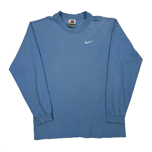 Nike Long Sleeve T-Shirt - Medium Blue Cotton